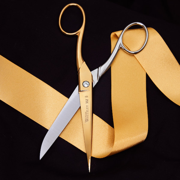 Gold Plated Scissors on a golden ribbon