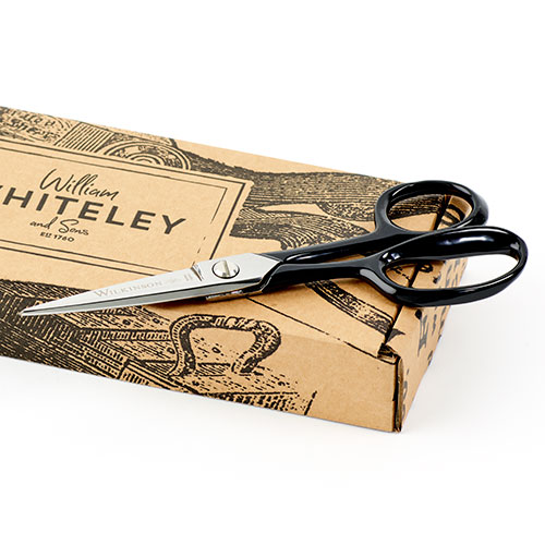 Wilkinson Leather Scissors/Shears in full view with packaging.