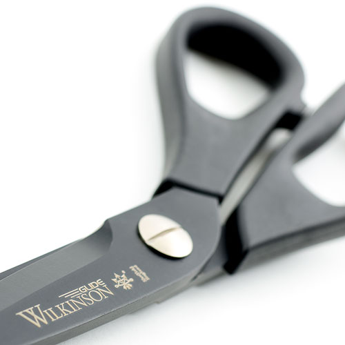 Wilkinson 10in glide Lightweight Dressmaking and Upholstery scissors in detail view of the blade.