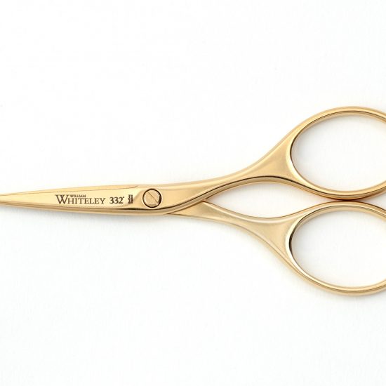 William Whiteley Embroidery Gold Scissors in front view.
