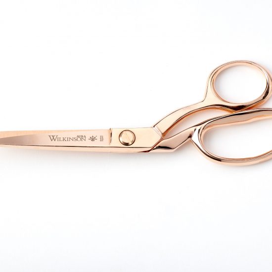 Wilkinson 8" Rose Gold Sewing Shears in front view.