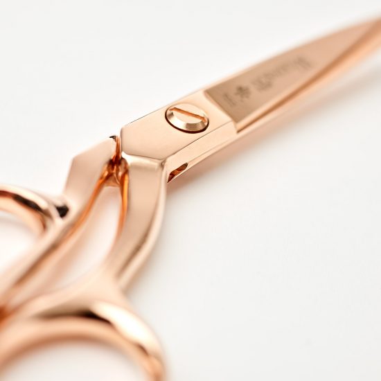 Wilkinson 8" Rose Gold Sewing Shears in detail.