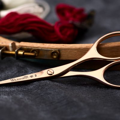 William Whiteley Rose Gold Embroidery Scissors in main view.