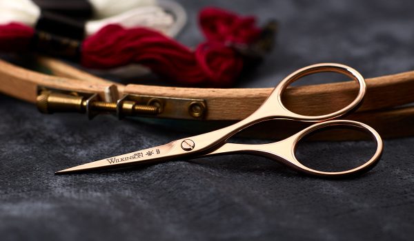 William Whiteley Rose Gold Embroidery Scissors in main view.