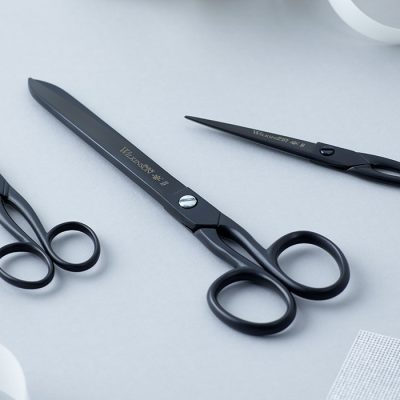 Wilkinson Black Paper Scissor Gift Set in main view including 7inch, 9inch and 10inch Black Paper Scissors.