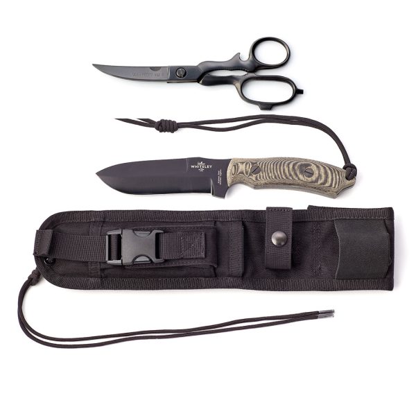William Whiteley Survival Kit in main view including Expedition Scissors and Survival Knife.