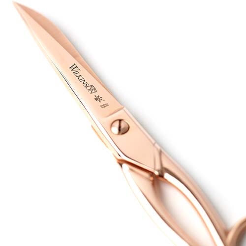 6inch Wilkinson Aura Rose Gold Desk Scissors in detail of the blade.