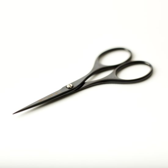 William Whiteley Noir Embroidery Scissors in side view.