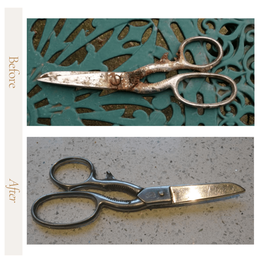 Whiteley's Kitchen Scissor from Alan - Before and after