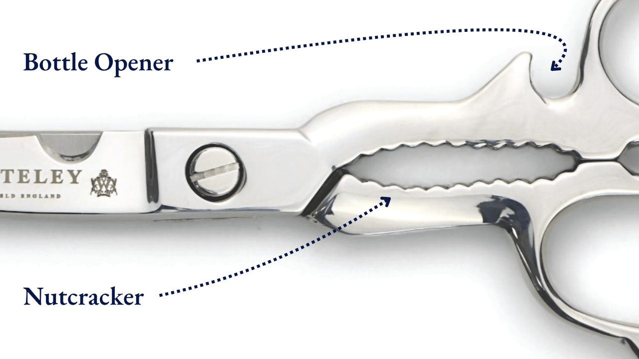 Graphic showing parts of a kitchen scissor