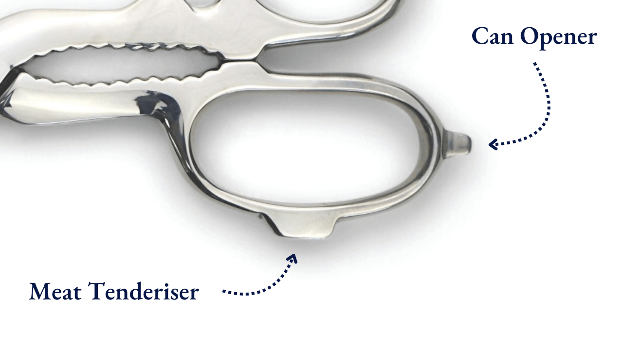 Graphic showing parts of a kitchen scissor