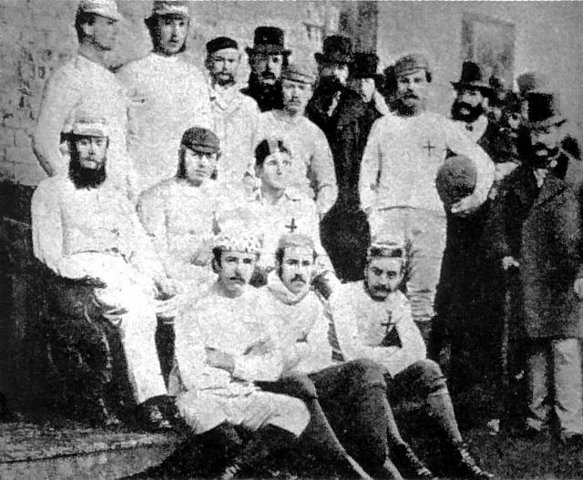 This is a 1857 team image of Sheffield Football Club made available by Sheffield Footbal Club on Wednesday Oct. 24, 2007. Powerhouses like Manchester United and Real Madrid, who have claimed just about every major title in club soccer, can't match the honor held by Sheffield FC the oldest 