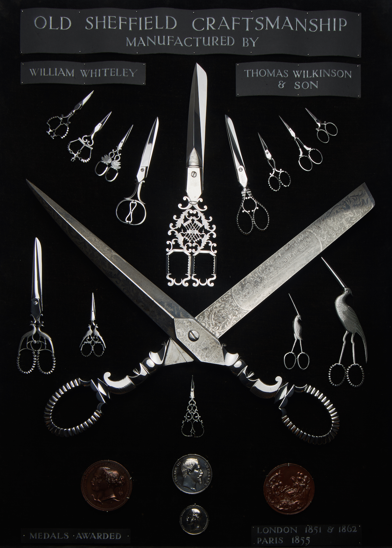 Older scissors including the famous sidebent scissors